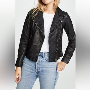 Madewell | Washed Leather Motorcycle Jacket | Size S